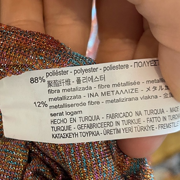 Zara Trafaluc Shimmer Wrap Top in Rust and Teal - Picture 12 of 12